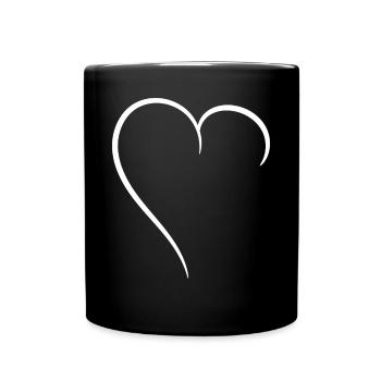 Half Heart White Love - Full Colour Mug - black - Front
