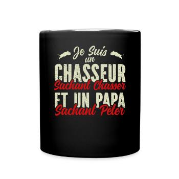 Humour Chasseur Sachant Chasser Drole - Mug uni - noir - Devant