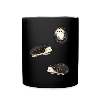 Herzschlag Afrikanischer Weißbauchigel Igel Kostüm - Tasse einfarbig - Schwarz - Vorne