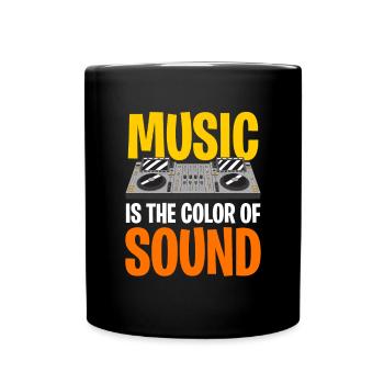 Music Is The Color Of Sound Headphone Dj Mixer - Full Colour Mug - black - Front