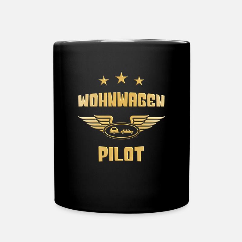 Wohnwagen Pilot - Tasse einfarbig - Schwarz