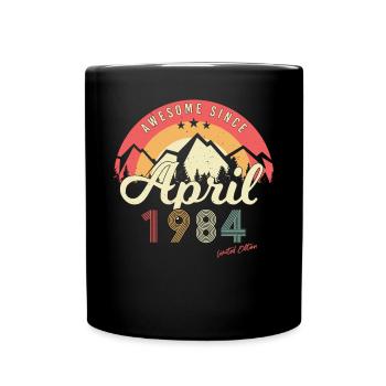 Born April 1984 Vintage - Full Colour Mug - black - Front