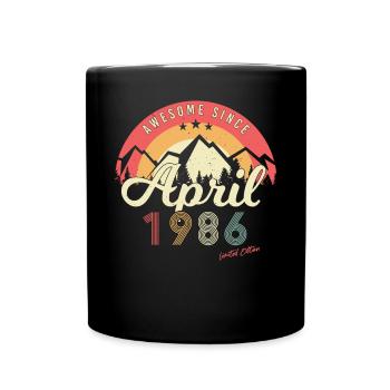 Geboren April 1986 - Tasse einfarbig - Schwarz - Vorne