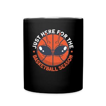 Basketball Alien - Außerirdische Basketballspieler - Tasse einfarbig - Schwarz - Vorne