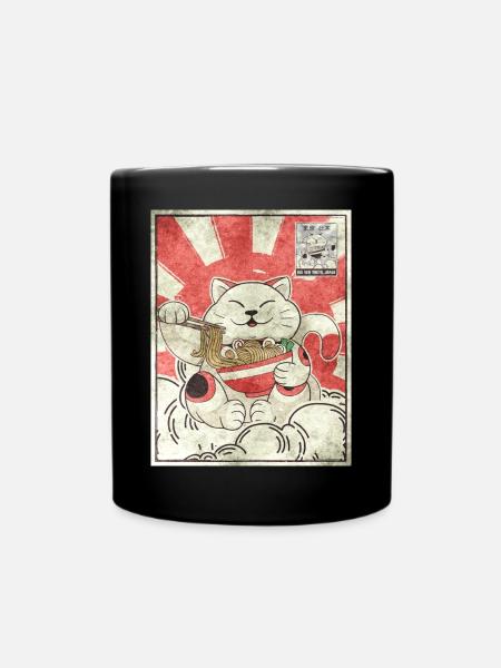 Maneki Neko Ramen Stempel Japanisch Ästhetisches G - Tasse einfarbig - Schwarz