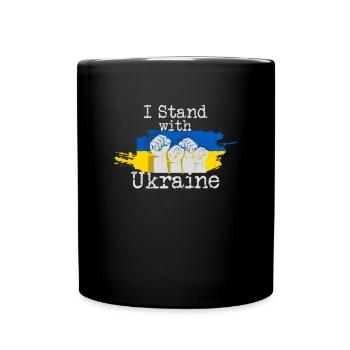 Ukraine I stand with Ukraine - Full Colour Mug - black - Front