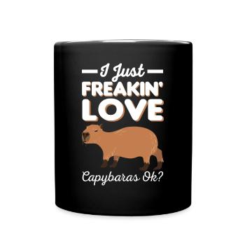 Capybara - Tasse einfarbig - Schwarz - Vorne