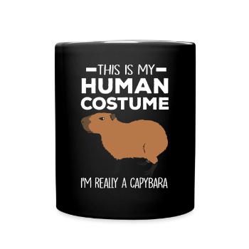 Capybara - Tasse einfarbig - Schwarz - Vorne