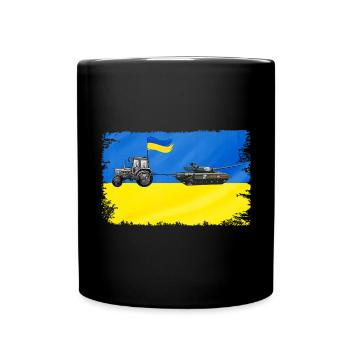 Un agriculteur ukrainien vole des chars russes - Mug uni - noir - Devant