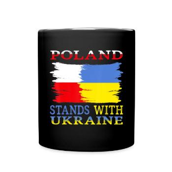 Soutien Pologne Ukraine - Mug uni - noir - Devant