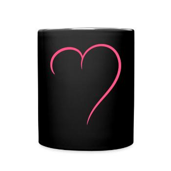 Half Heart Pink Love - Full Colour Mug - black - Front