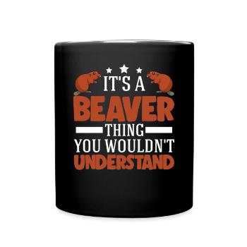 C’est un truc de castor Biber - Mug uni - noir - Devant