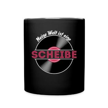 Meine Welt ist eine Scheibe / Schallplatte, Vinyl - Tasse einfarbig - Schwarz - Vorne