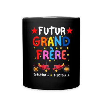 Futur Grand Frère pour jouer au tracteur - Mug uni - noir - Devant