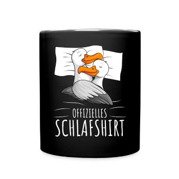 Offizielles Schlafshirt Möwe Moin Möwen - Tasse einfarbig - Schwarz - Vorne