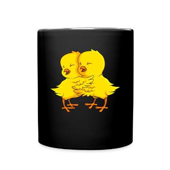 Chick lover farmer children - Full Colour Mug - black - Front