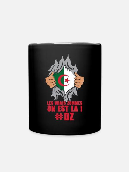 Les vrais zommes on est là dz algérie patrie foot - Mug uni - noir
