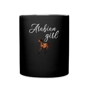 arabian girl, horse arabian horse - Full Colour Mug - black - Front
