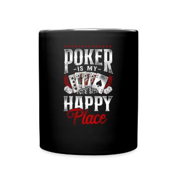 Poker Vintage Poker Is My Happy - Full Colour Mug - black - Front