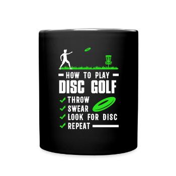 How To Play Disc Golf - Full Colour Mug - black - Front