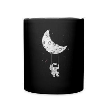 Astronaut Moon Swing Spacecore Aesthetic Gesche - Full Colour Mug - black - Front