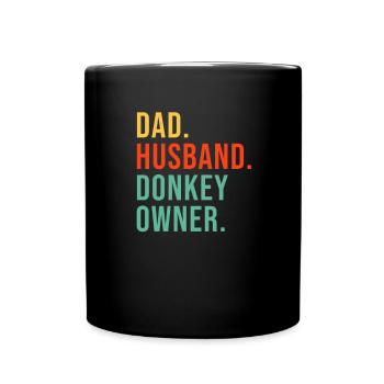 Esel Papa Ehemann Esel Liebhaber Tier - Tasse einfarbig - Schwarz - Vorne