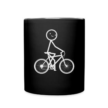 Bicycle Cycling Stick figure Funnier - Full Colour Mug - black - Front