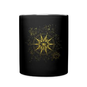 Spiritual Eye Zodiac Sign Sun Moon Occult - Full Colour Mug - black - Front