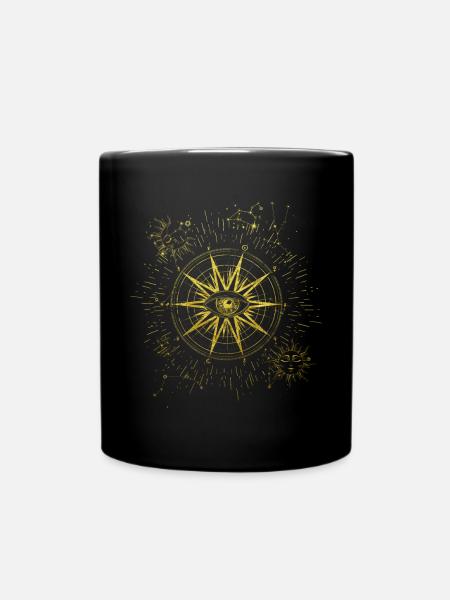 Œil spirituel Signe du zodiaque Soleil Lune Occulte - Mug uni - noir
