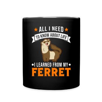 Frettchen Spruch Ferret - Tasse einfarbig - Schwarz - Vorne