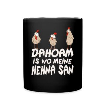 Bayrisch Hehna bauer huhn - Tasse einfarbig - Schwarz - Vorne