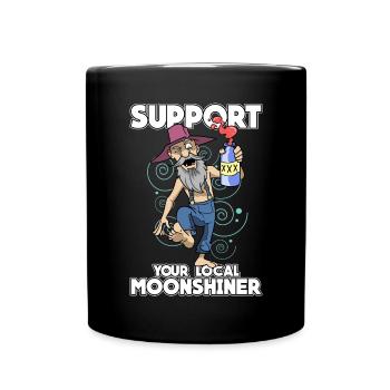 Hinterwäldler Support Your Local Moonshiner - Full Colour Mug - black - Front