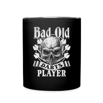 Darts-Spiel spielen Old Man Dartspieler Bad Old - Tasse einfarbig - Schwarz - Vorne