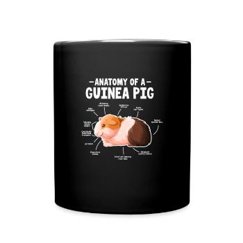 Meerschweinchen Haustier Guinea Pig Geschenk - Tasse einfarbig - Schwarz - Vorne