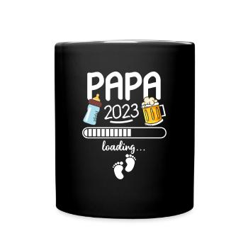 Werdender Papa 2023 Loading - Tasse einfarbig - Schwarz - Vorne