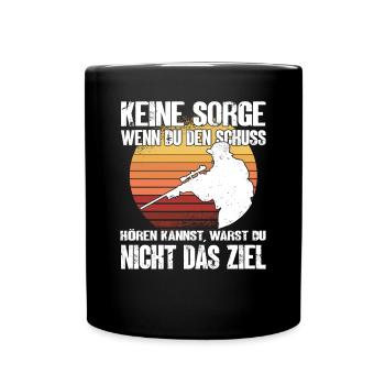 Fadenkreuz Gamer Spruch Jäger Sportschütze - Tasse einfarbig - Schwarz - Vorne