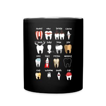 Zahnarzt - Tasse einfarbig - Schwarz - Vorne