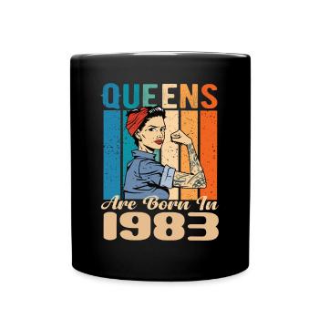 Queens Are Born In 1983 - Full Colour Mug - black - Front