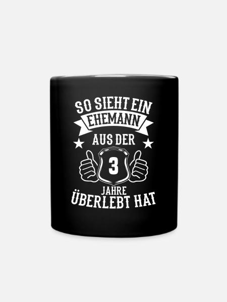 ehemann lederhochzeit 3. Hochzeitstag - Tasse einfarbig - Schwarz
