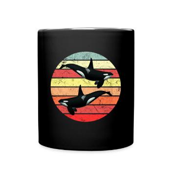 Orca - Retro - Tasse einfarbig - Schwarz - Vorne