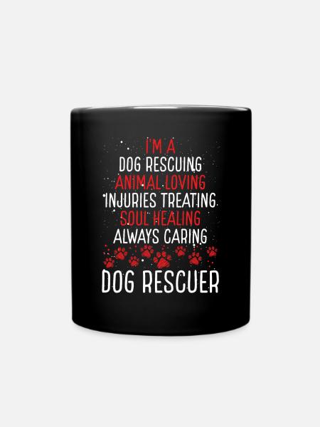 Dog Rescuer Appreciaton Rescue Dog Dad Animal - Full Colour Mug - black