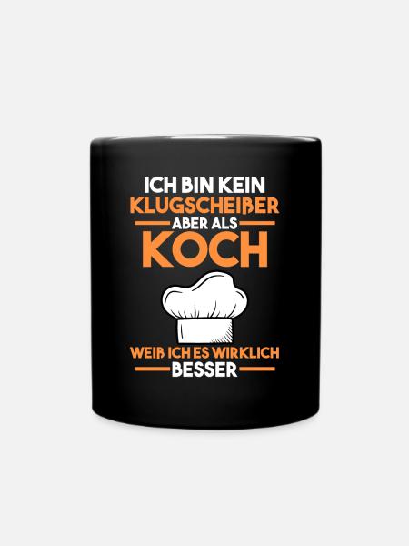 Koch Küchenchef Sternekoch - Tasse einfarbig - Schwarz
