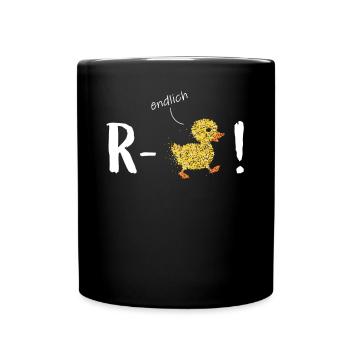 Rente Ente Rentner Rentnerin Ruhestand - Tasse einfarbig - Schwarz - Vorne