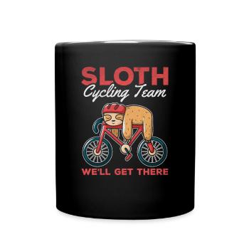 Sloth Cycling Team We will make it - Full Colour Mug - black - Front