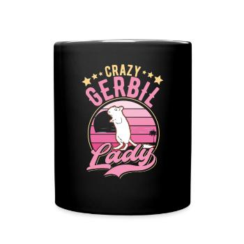 Crazy Gerbil Lady Racing Rat Gerbil - Mug uni - noir - Devant