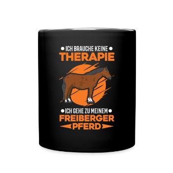 Freiberger Pferd Therapie - Tasse einfarbig - Schwarz - Vorne
