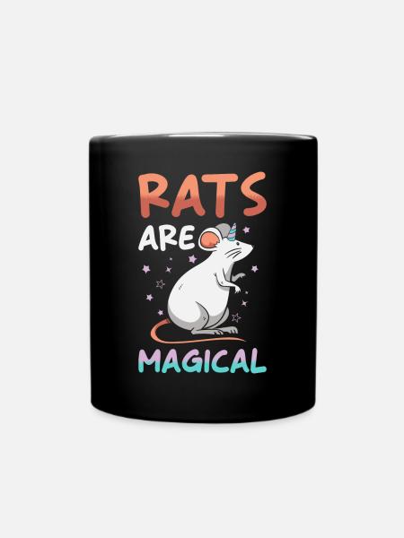 Ratte Einhorn Ratte - Tasse einfarbig - Schwarz