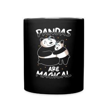 Panda Einhorn Panda - Tasse einfarbig - Schwarz - Vorne
