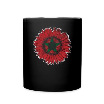 Morocco Flag Sunflower - Full Colour Mug - black - Front