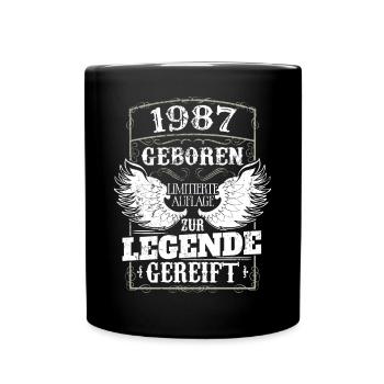 Vintage 1987 Geburtstag Geburtsjahr 1987 Männer - Tasse einfarbig - Schwarz - Vorne